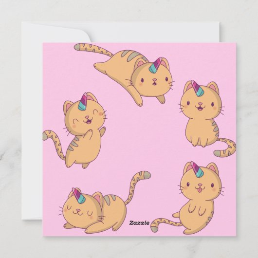 Unicorn Cat Holiday Kaart (Achterkant)