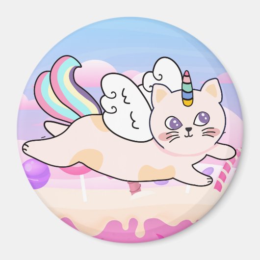 Unicorn Cat Magnet (Voorkant)