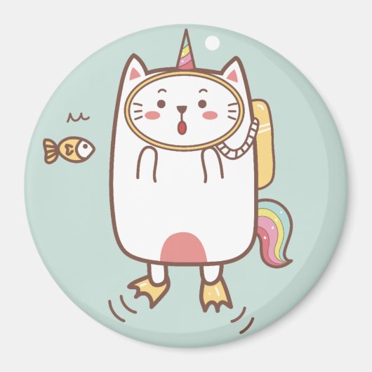 Unicorn Cat Magnet (Voorkant)