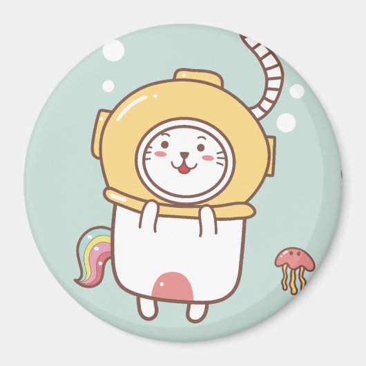 Unicorn Cat Magnet (Voorkant)