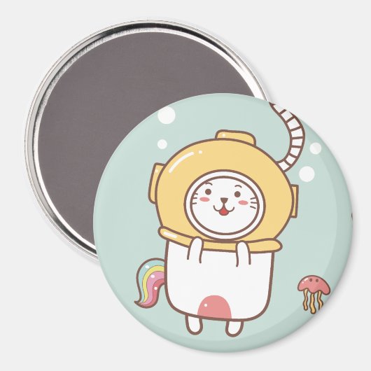 Unicorn Cat Magnet (Voorkant / Achterkant)