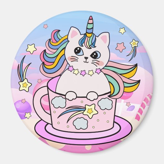 Unicorn Cat Magnet (Voorkant)