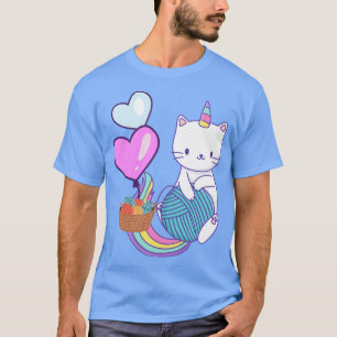 Unicorn Cat met Yarn beste breien ooit T-shirt