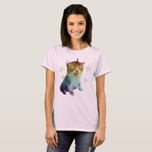 Unicorn Cat Shirt Roze Caticorn regenboogpride Spi (Voorkant volledig)