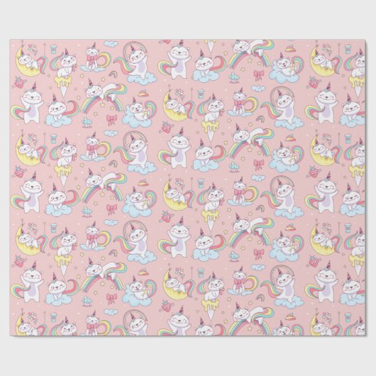 Unicorn Cats Cadeaupapier (Vlak)