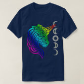 Unicorn Celtic Knot Dotwork Rainbow-ontwerp T-shirt (Design voorkant)