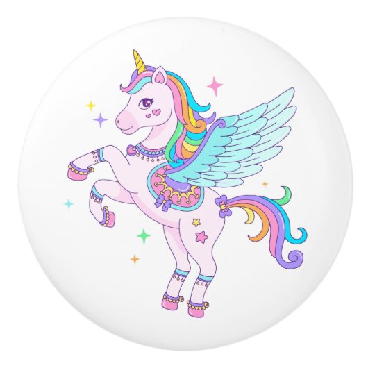 Unicorn Ceramic Pull Keramische Knop (Voorkant)