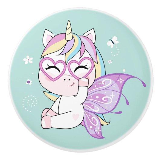 Unicorn Ceramic Pull Keramische Knop (Voorkant)