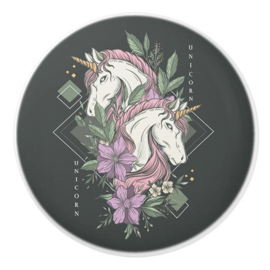 Unicorn Ceramic Pull Keramische Knop (Voorkant)