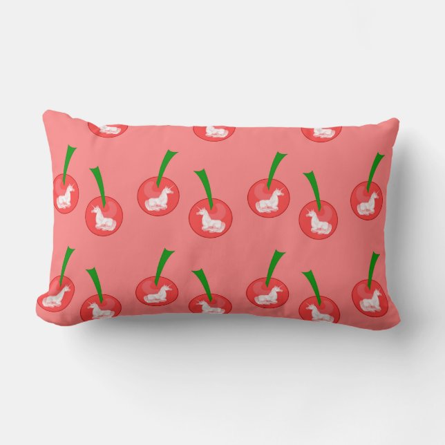 Unicorn Cherries American MoJo Pillow Kussen (Voorkant)