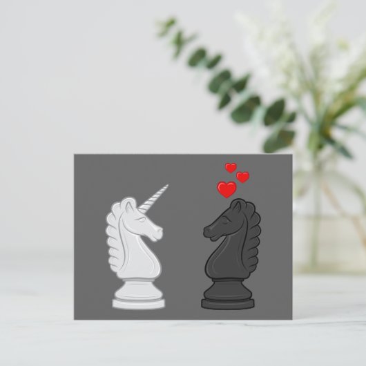 Unicorn Chess Knight Briefkaart (Staand voorkant)