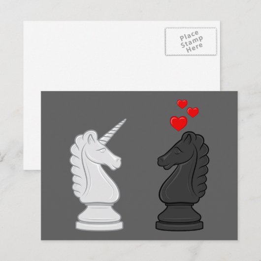 Unicorn Chess Knight Briefkaart (Voorkant / Achterkant)