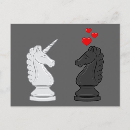 Unicorn Chess Knight Briefkaart (Voorkant)