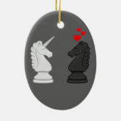 Unicorn Chess Knight Keramisch Ornament (Achterkant)