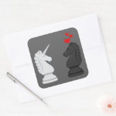 Unicorn Chess Knight Vierkante Sticker (Envelop)