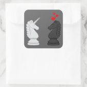 Unicorn Chess Knight Vierkante Sticker (Tas)