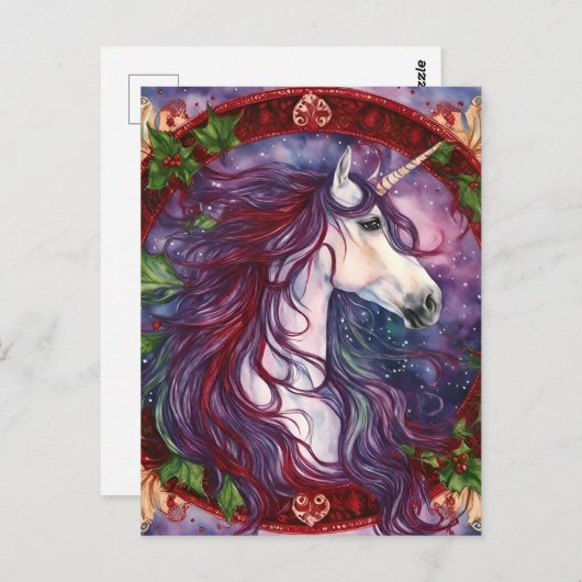 Unicorn Christmas Briefkaart (Voorkant / Achterkant)