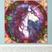 Unicorn Christmas Canvas Afdruk (Insitu (Houten vloer))