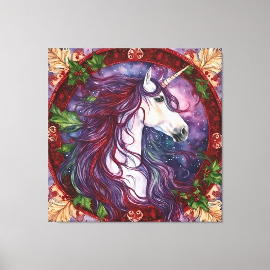 Unicorn Christmas Canvas Afdruk (Voorkant)