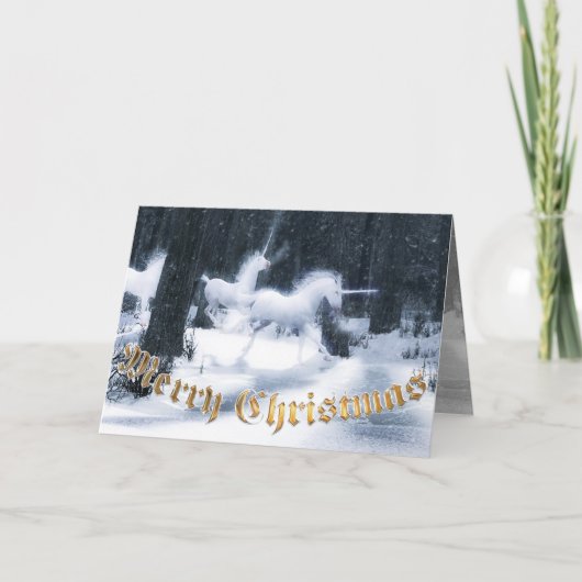 Unicorn Christmas Cards Feestdagen Kaart (Voorkant)