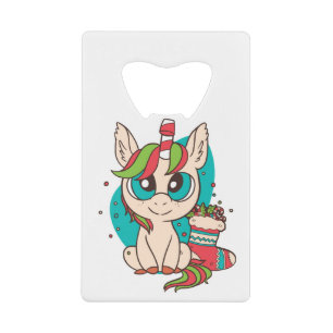 Unicorn Christmas Creditkaart Flessenopener