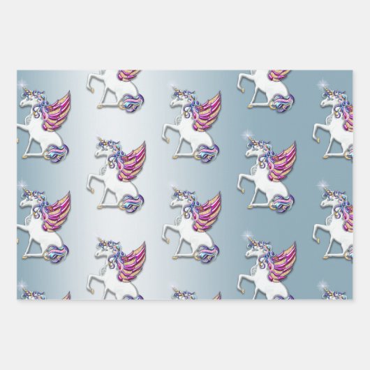 Unicorn Christmas Inpakpapier Vel (Voorkant 2)