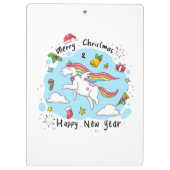 Unicorn Christmas Klembord (Achterkant)