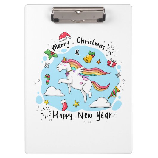 Unicorn Christmas Klembord (Voorkant)