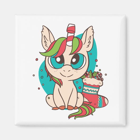 Unicorn Christmas Magneet (Voorkant)