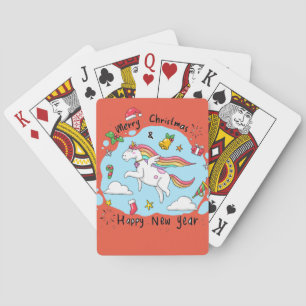 Unicorn Christmas Pokerkaarten