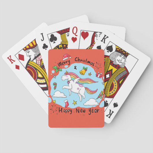 Unicorn Christmas Pokerkaarten (Achterkant)