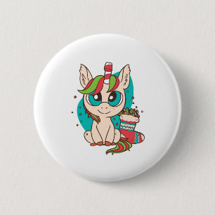 Unicorn Christmas Ronde Button 5,7 Cm