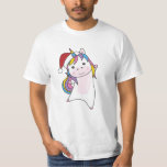 Unicorn Christmas Snow Winter Animals Unicorns T-shirt<br><div class="desc">The Unicorn for Christmas with fairy lights. Funny animals with gifts and snow to the folidays. Also funny for Christmas in July. One of the one's are sweet animals and perfect for Christmas.</div>