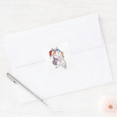 Unicorn Christmas Snow Winter Animals Unicorns Vierkante Sticker (Envelop)