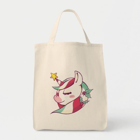 Unicorn Christmas Tote Bag (Voorkant)