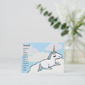Unicorn - Chubby Visitekaartje (Staand voorkant)
