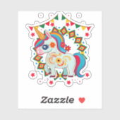 Unicorn Cinco De Mayo Party Cute Mexican Fiesta T- Sticker (Vel)