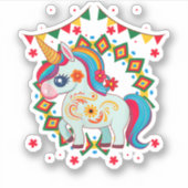 Unicorn Cinco De Mayo Party Cute Mexican Fiesta T- Sticker (Voorkant)