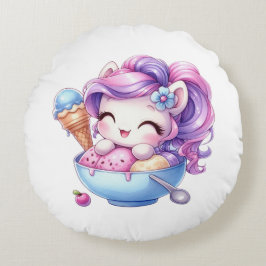 Unicorn circle cushion rond kussen