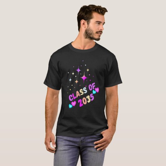 Unicorn class of 2035 grow with me t-shirt (Voorkant volledig)