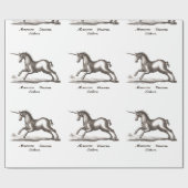 Unicorn Classic Running Magic Woodland Creature Cadeaupapier (Vlak)