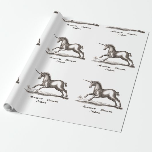 Unicorn Classic Running Magic Woodland Creature Cadeaupapier (Uitgerold)