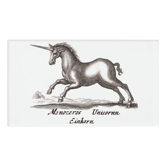 Unicorn Classic Running Magic Woodland Creature Naambadge (Voorkant)