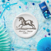 Unicorn Classic Running Magic Woodland Creature Papieren Bordje (Feest)