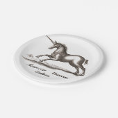 Unicorn Classic Running Magic Woodland Creature Papieren Bordje (Gekanteld)