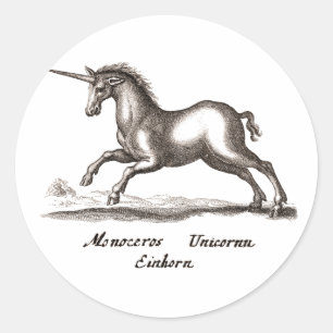 Unicorn Classic Running Magic Woodland Creature Ronde Sticker