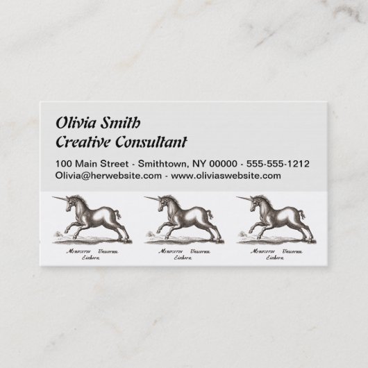 Unicorn Classic Running Magic Woodland Creature Visitekaartje (Voorkant)