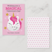 Unicorn Classroom Valentijn Kaarten voor kinderen Notitiekaartje (Voorkant / Achterkant)