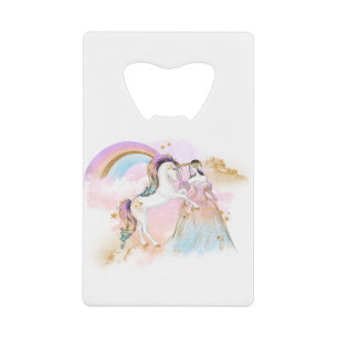 Unicorn Clipart Rainbow Fairytale Creditkaart Flessenopener