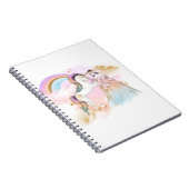Unicorn Clipart Rainbow Fairytale Notitieboek (Rechterzijde)
